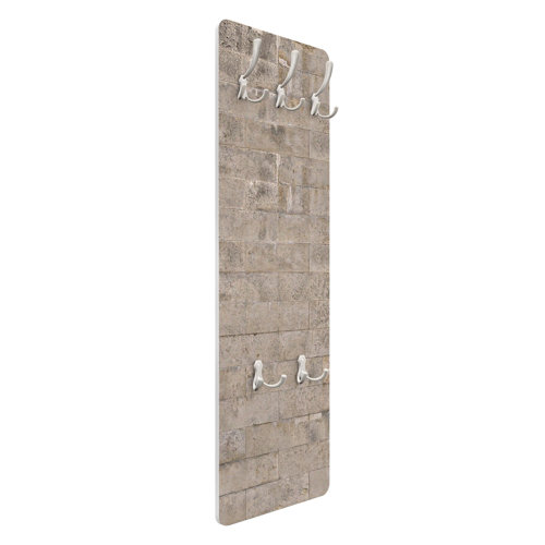 Concrete Brick Wallpaper Wall Mounted Coat Rack Symple Stuff