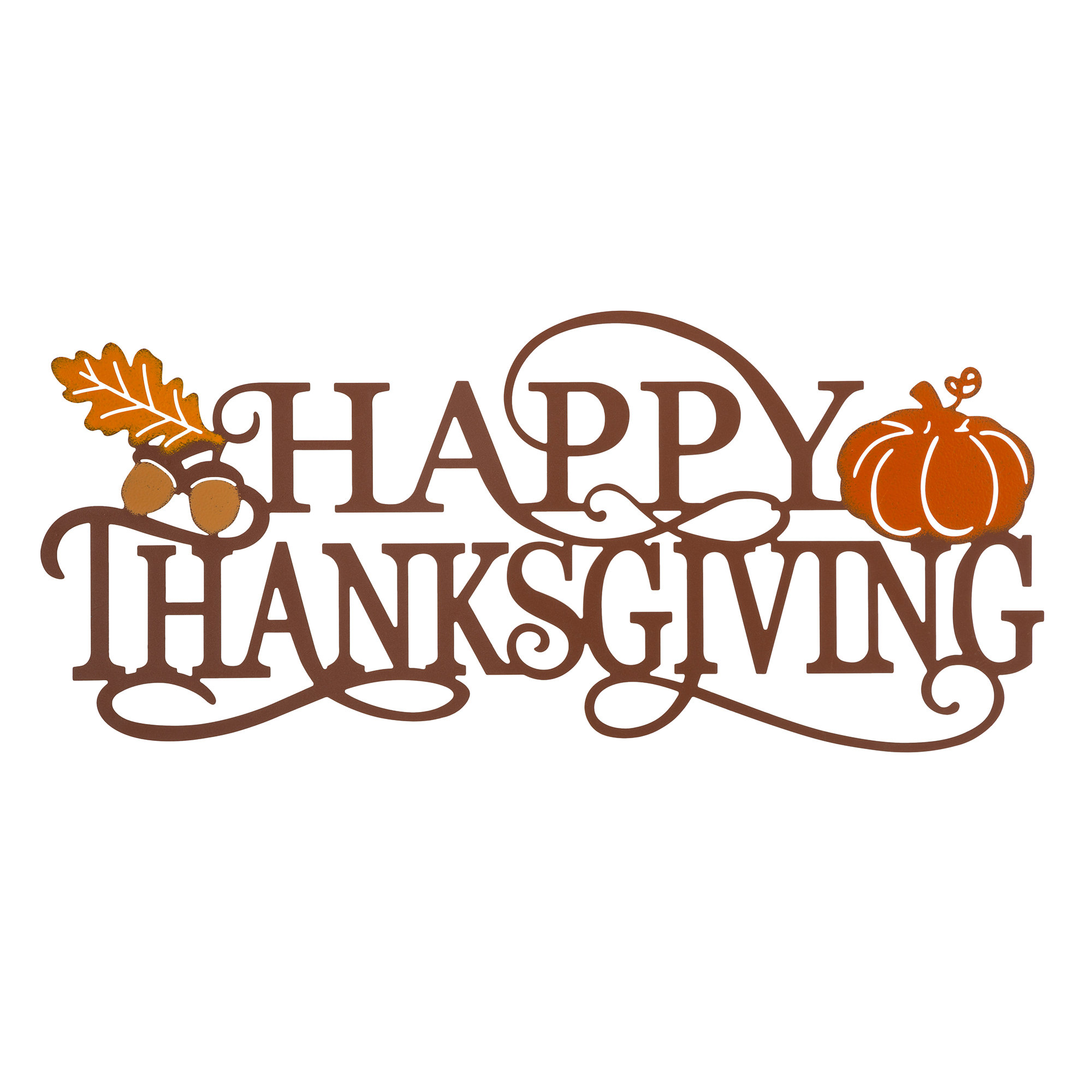 Jetlink Crafts 24"L Metal "Happy Thanksgiving" Wall Décor | Wayfair