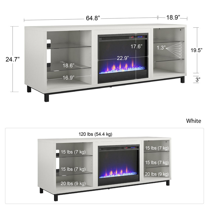 Cosmoliving By Cosmopolitan Westchester Tv Stand For Tvs Up To 75 With Electric Fireplace Included Reviews Wayfair