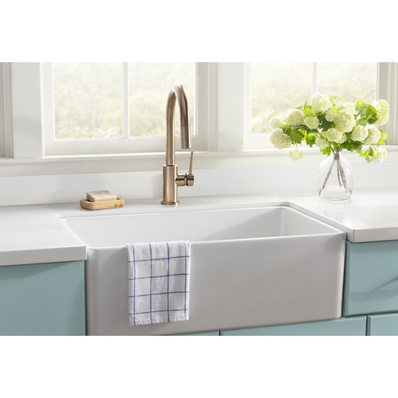 Nantucket Sinks Cape 30 L X 18 W Farmhouse Kitchen Sink With Basket Strainer Reviews Wayfair