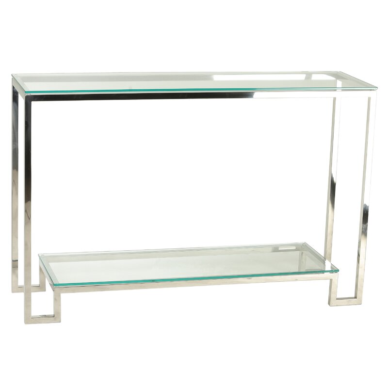 Glass Console Table With Shelf