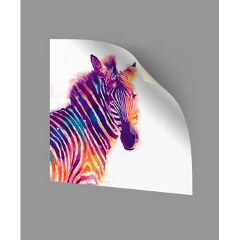 ArtWall Lindsey Janichs Zebras Purple Appeelz Removable Graphic Wall Art 18 by 18