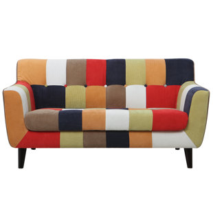 Gerold Checkered Loveseat by Wrought Studio