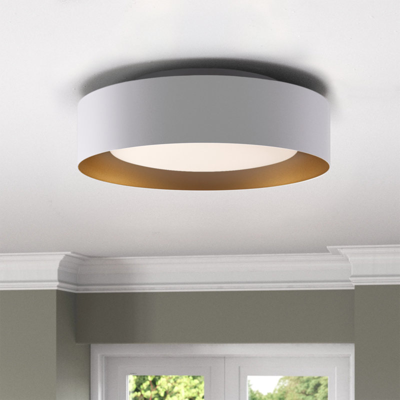 Savita 15.7" Flush Mount Fixture Finish: White/Gold