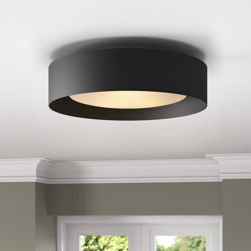 Savita 15.7" Flush Mount Fixture Finish: Black