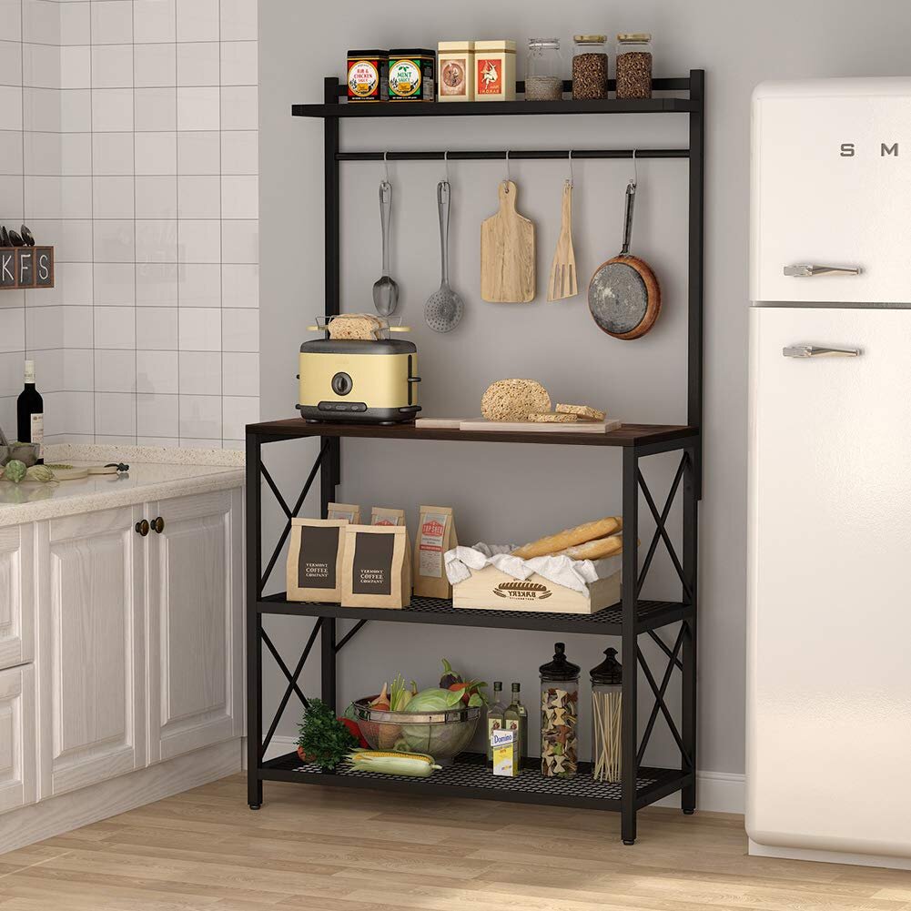 4-Tier Kitchen Baker's Rack Microwave Oven Stand Storage Cart Workstation Shelf 