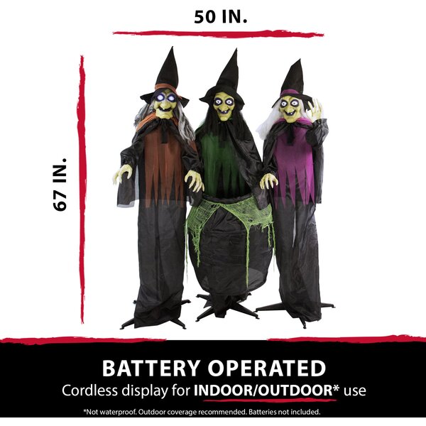 The Holiday Aisle® Life-Size Animatronic Witches Figurine & Reviews ...
