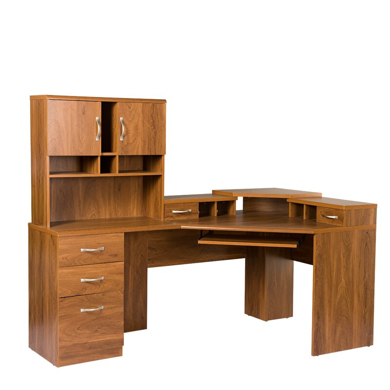 Millwood Pines Leavy Reversible L Shape Desk With Hutch Reviews