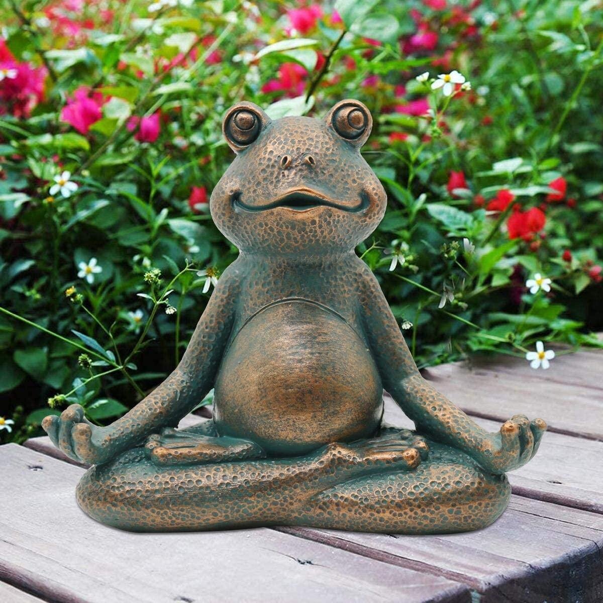 Resin Miniature Fairy Garden Micro Landscape Home Figure Decor Sitting Frog 