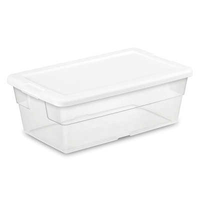 Sterilite Storage Box, Stackable Bin with Lid, Container Organizes Shoes and Crafts in Closet