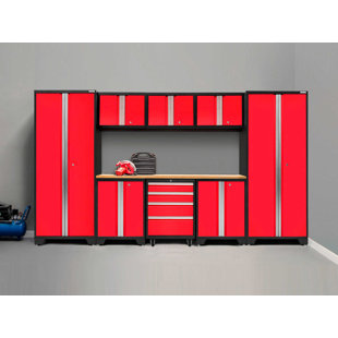 Red Garage Storage Cabinets You Ll Love Wayfair Bold 3 0 9 Piece Storage Cabinet Set