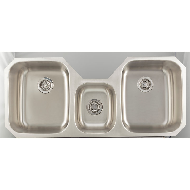 46 9 X 20 9 Triple Undermount Kitchen Sink With 18 Gauge