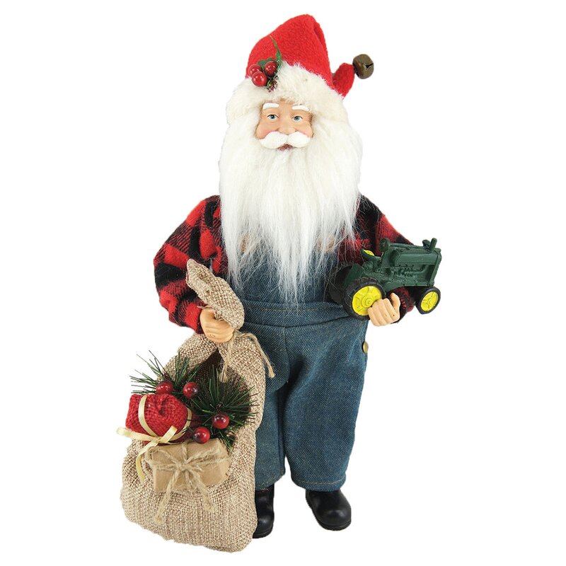 The Holiday Aisle® Farmer Santa Figurine & Collectible | Wayfair