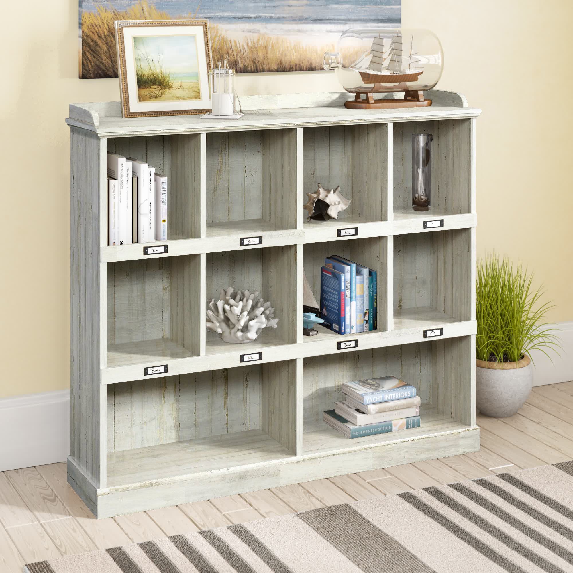 Gracie Oaks Evanjames 47.52'' H x 53.15'' W Standard Bookcase & Reviews Wayfair