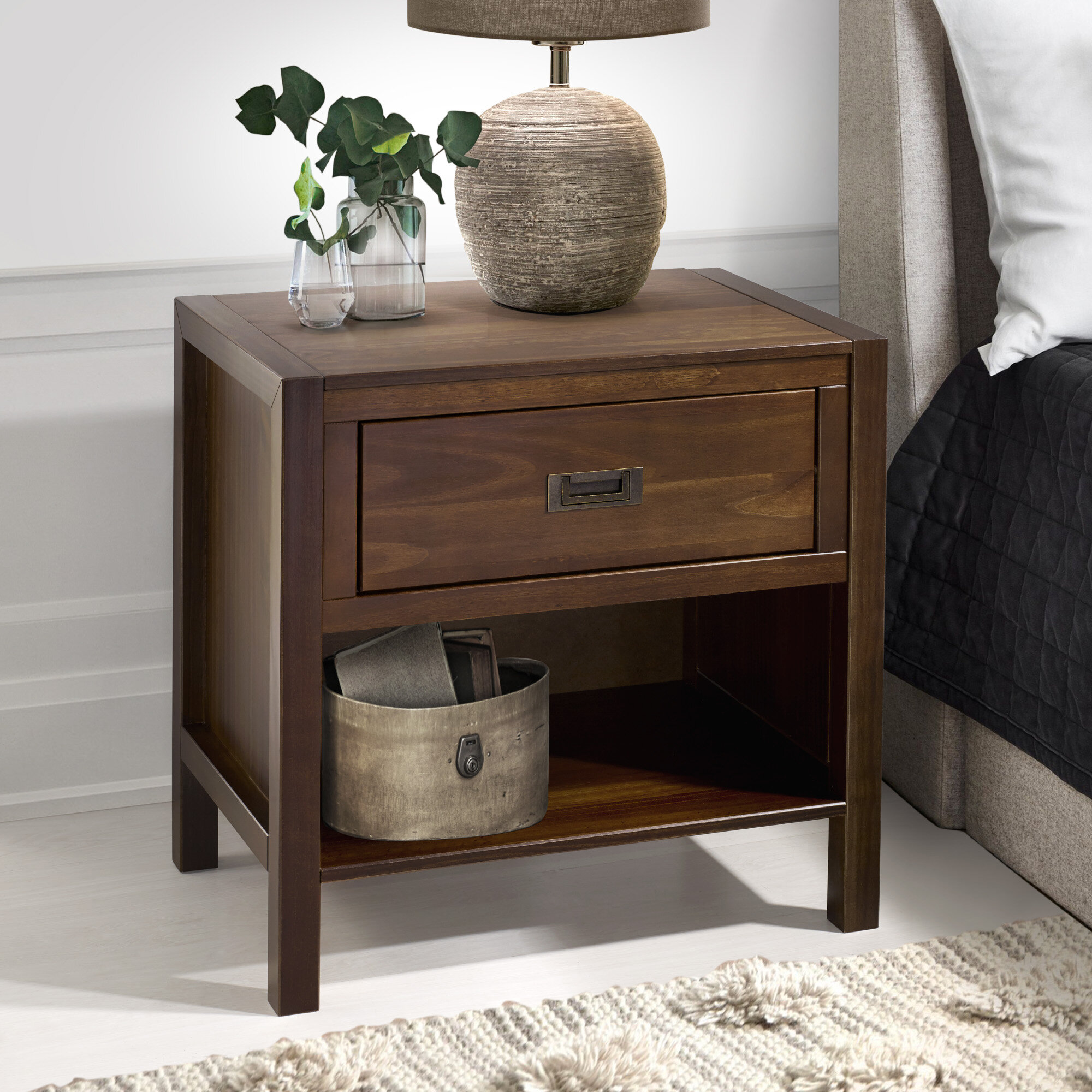 light colored nightstands