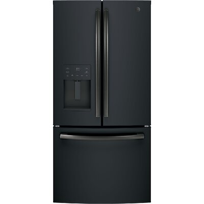 GE Appliances 17.5 cu. ft. Energy Star French Door Refrigerator Finish: Black Slate