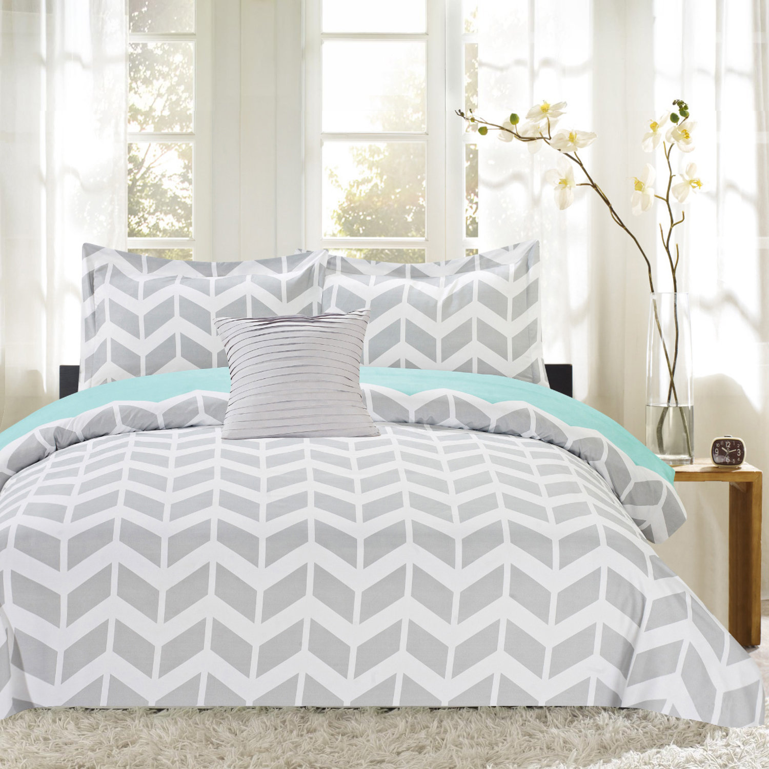 Sweet Home Collection Herringbone Print 4 Piece Reversible Comforter Set Reviews Wayfair