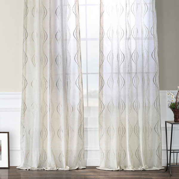 Sheer Embroidered Curtains Wayfair