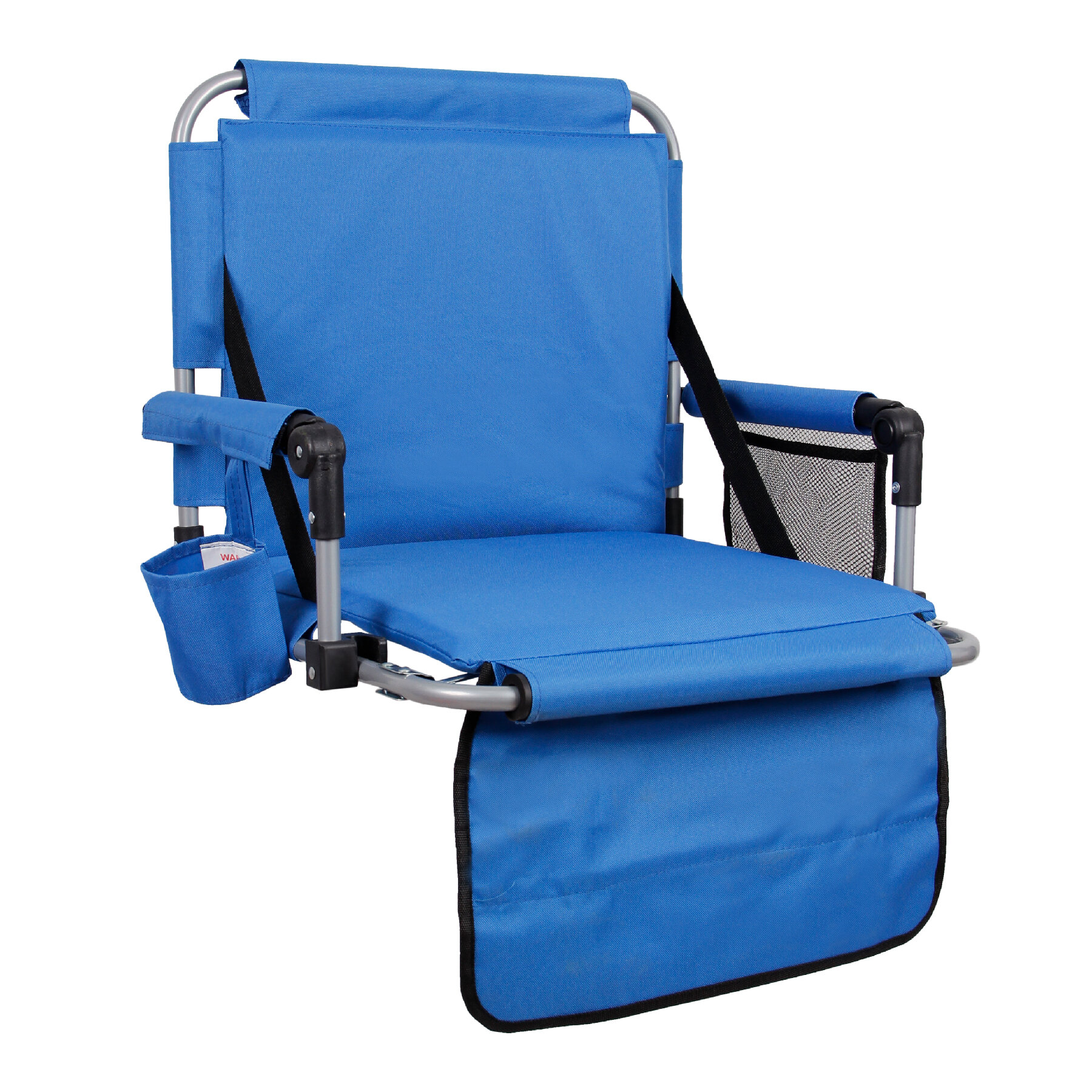 Green Folding Stadium Seat Chair Reclining Bleacher Chair w/ Cup Holder&Arm Rest 