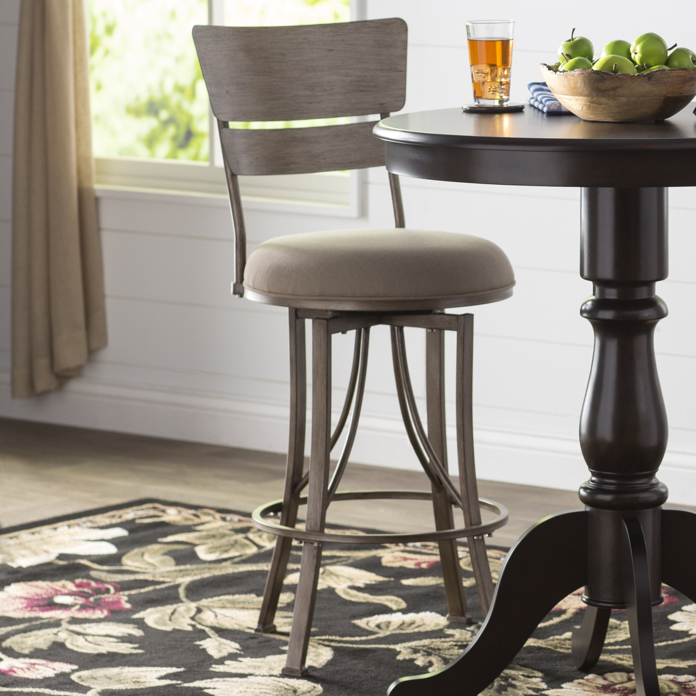 August Grove Ilyana Bar Counter Swivel Indoor Outdoor Stool