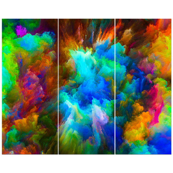 East Urban Home Colour 3d Explosion Digital Art On Wrapped