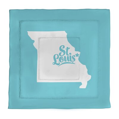 St. Louis Missouri Single Reversible Comforter East Urban Home Color: Teal