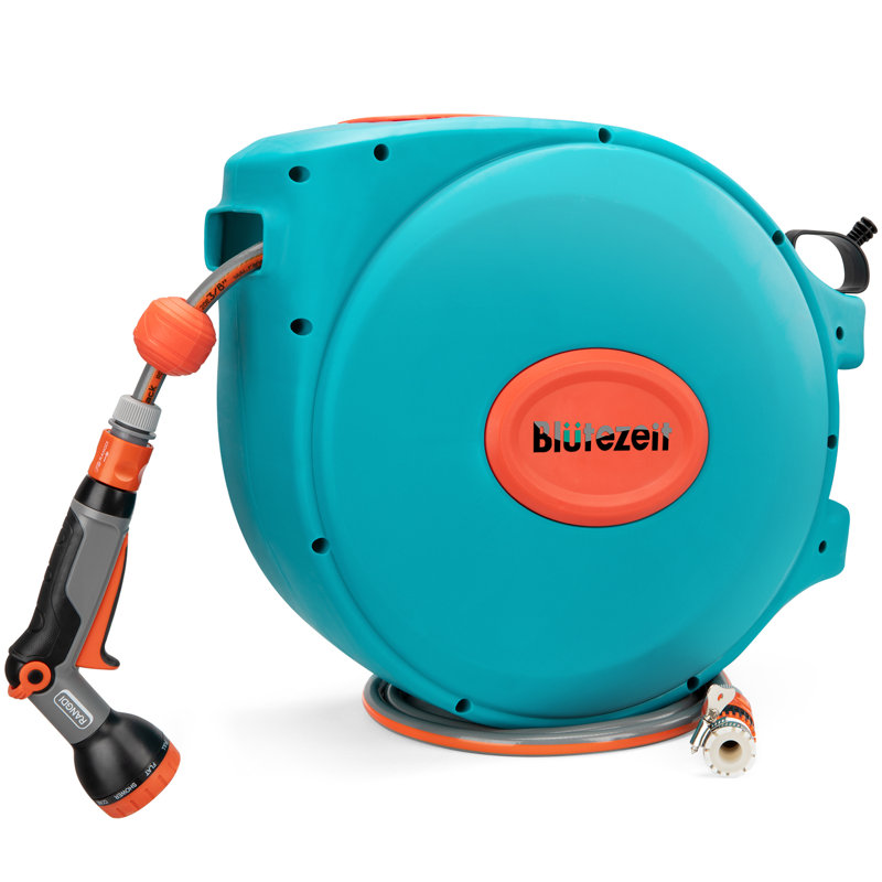Furgle Retractable Garden Plastic Wall Mounted Hose Reel With Automatic Rewind Wayfair