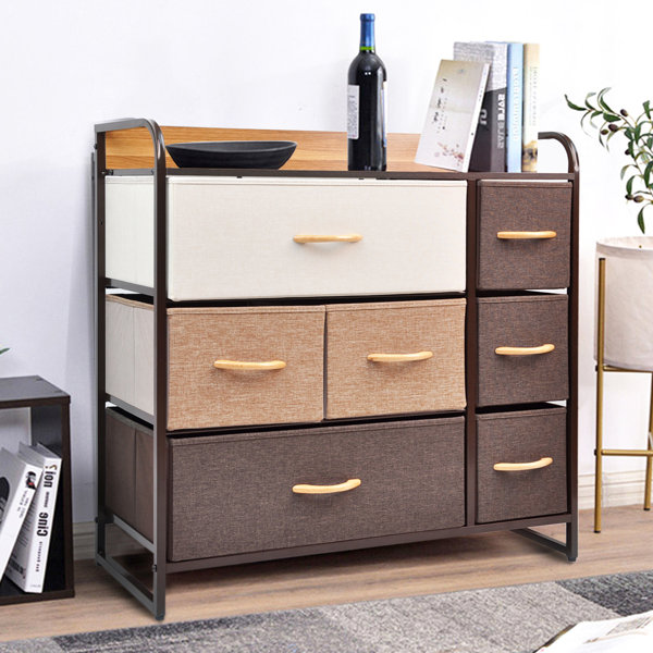 7 Drawer Cabinet Organizer Dresser Mobile Storage Clothes Wood Home Office Craft 