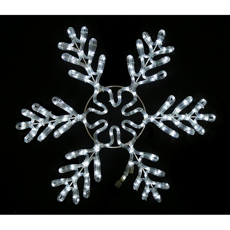 The Holiday Aisle White Rope Lit Snowflake Ice Christmas