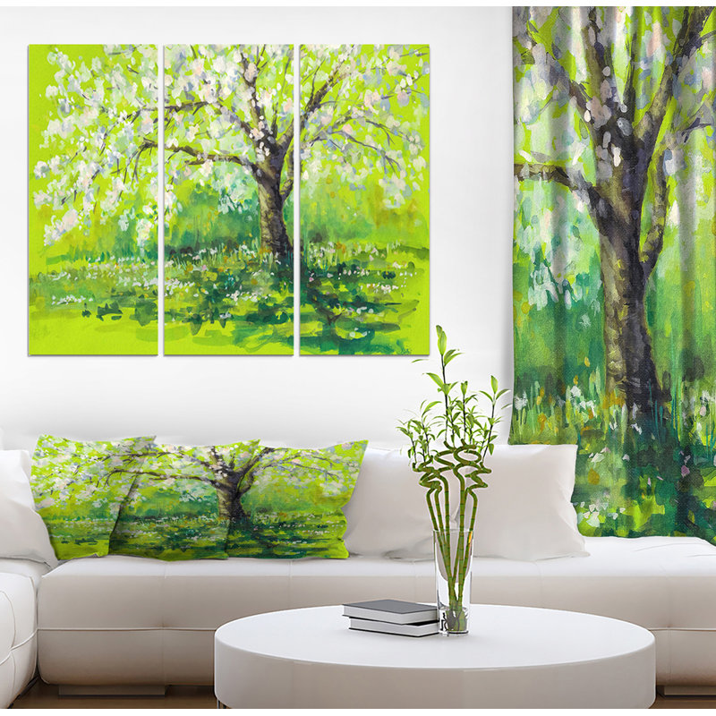 East Urban Home Blooming Spring Tree Oil Painting Print Multi