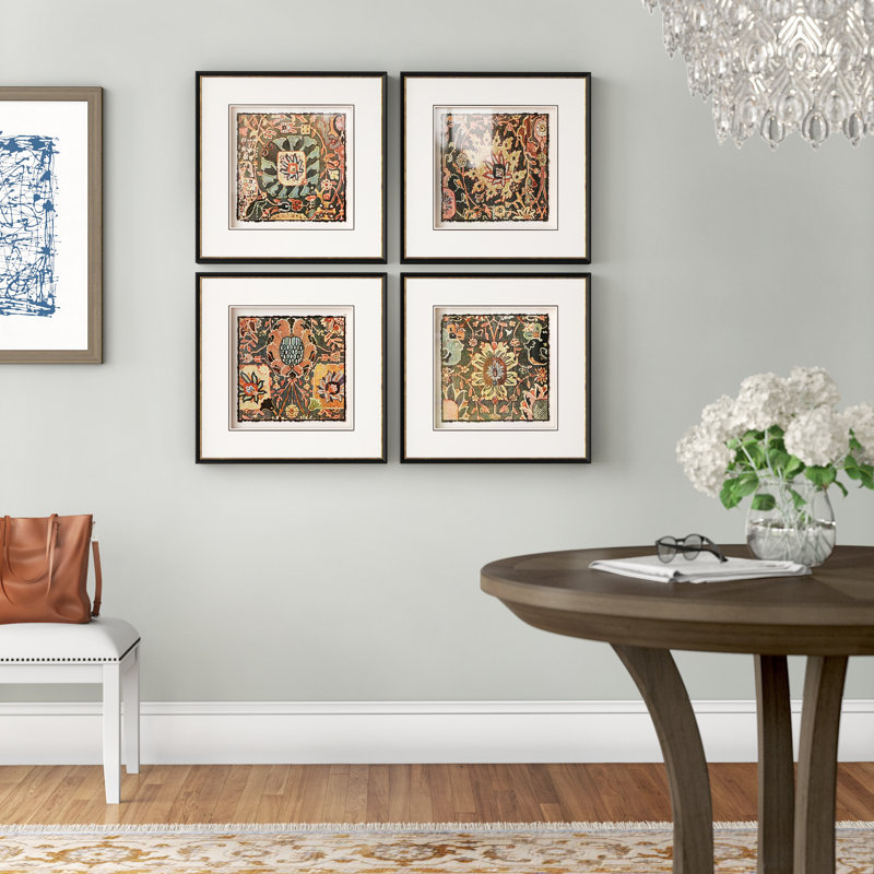 Three Posts Persian Carpet 4 Piece Framed Graphic Art Set