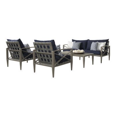 Brayden Studio Knoxville 4 Piece Sofa Set With Cushions Fabric