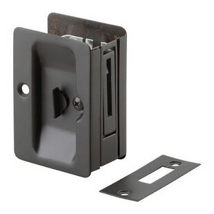 Rectangular Pocket Door Pull With Privacy Lock