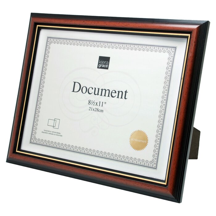 PP Document Picture Frame MDF Wood 8.5 X 11 Black with Glass Panel Stand Vertical Or Horizontal Wall Mount for Wall Hanging 12-Pack