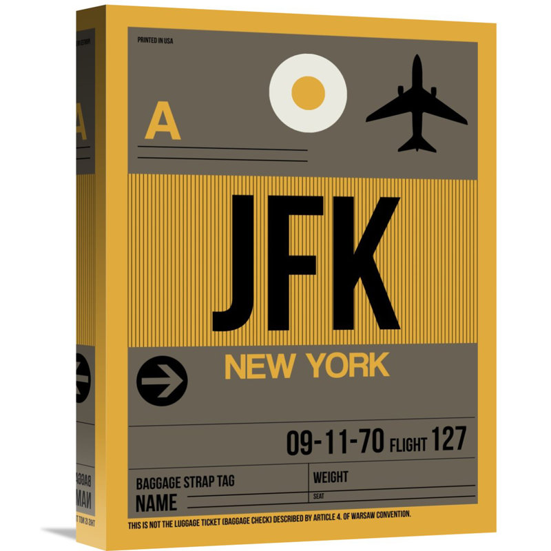Naxart Jfk New York Luggage Tag 3 Graphic Art On Wrapped Canvas Wayfair