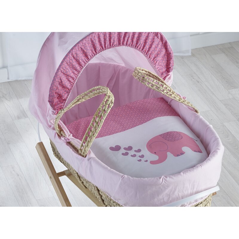 moses basket bedding set pink