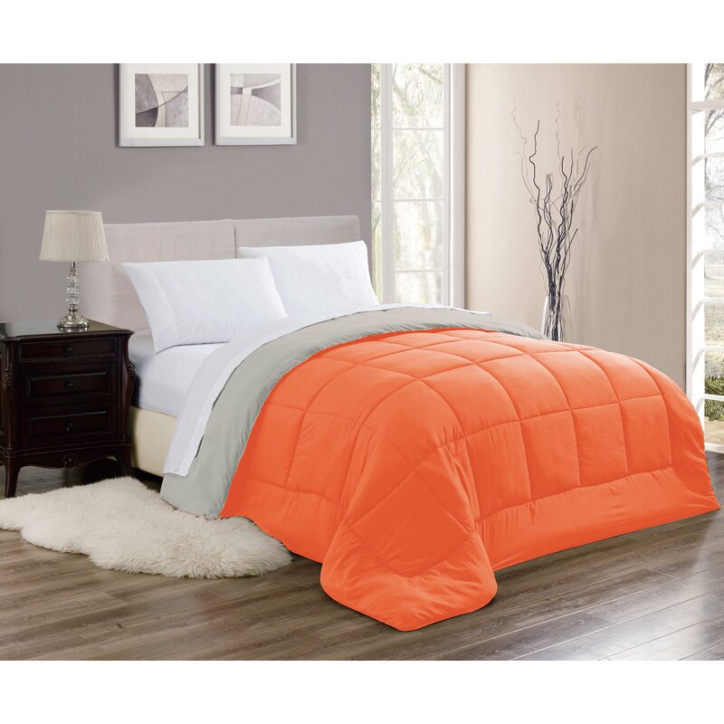 orange gray bedding