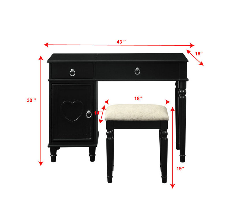 House Of Hampton Strathmore Flip Up Vanity Set With Mirror Reviews Wayfair Ca