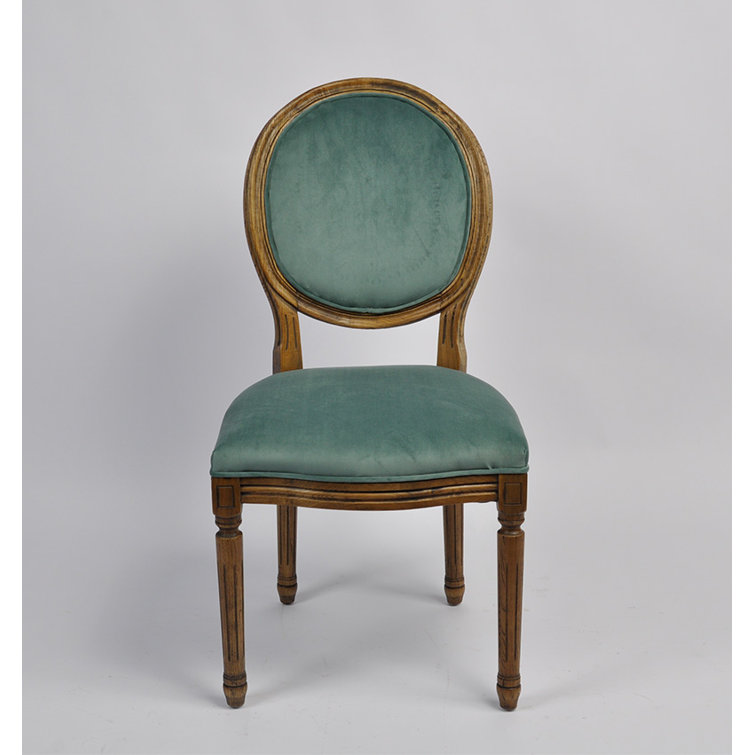 Astoria Grand Marland Velvet King Louis Back Side Chair In Teal Reviews Wayfair