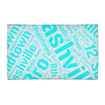 Rand Cites City Barhood Districts Flatweave Cyan Area Rug East Urban Home Rug Size: Rectangle 3' x 5'