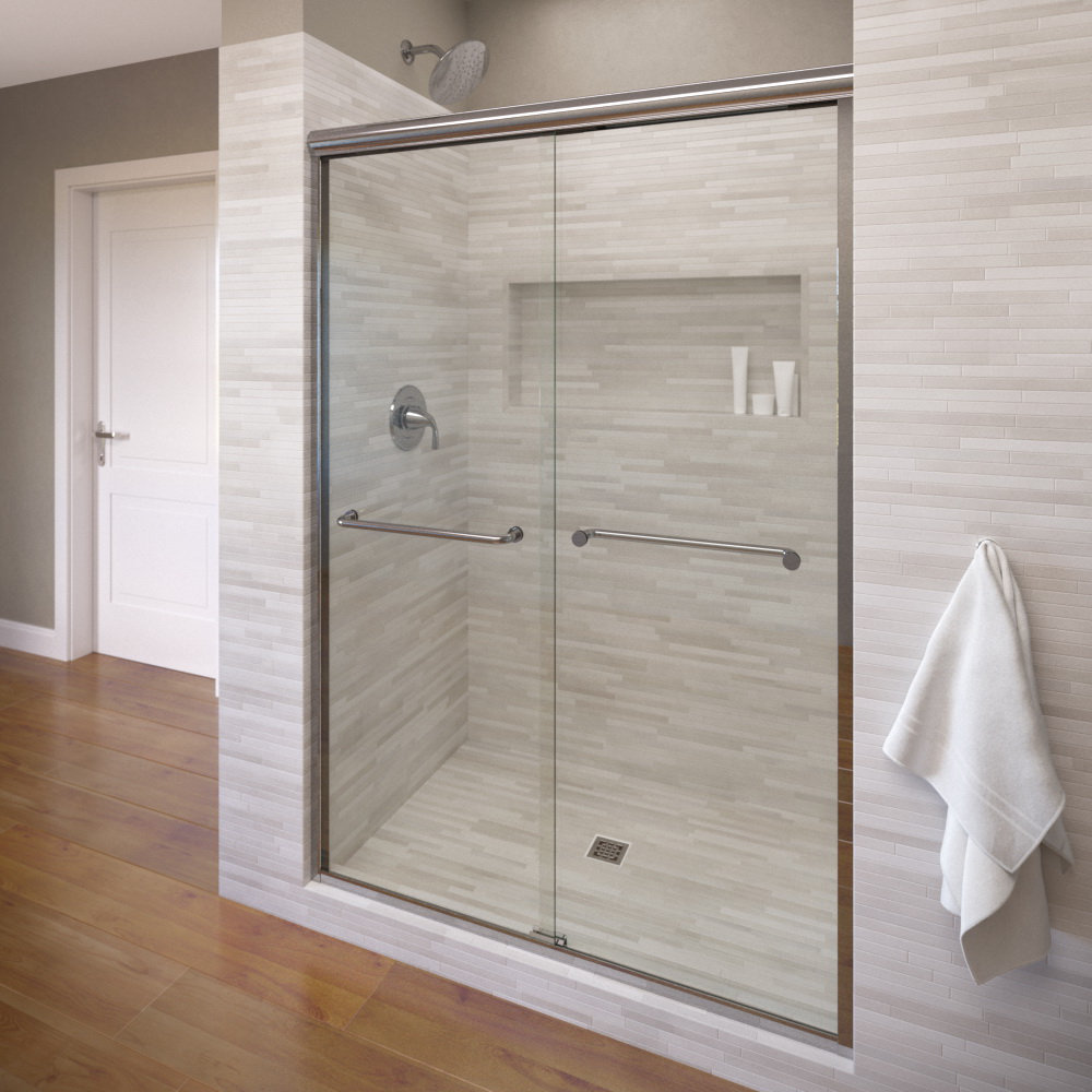 Basco Infinity 44" x 65.5" Frameless Bypass Sliding Shower Door ...