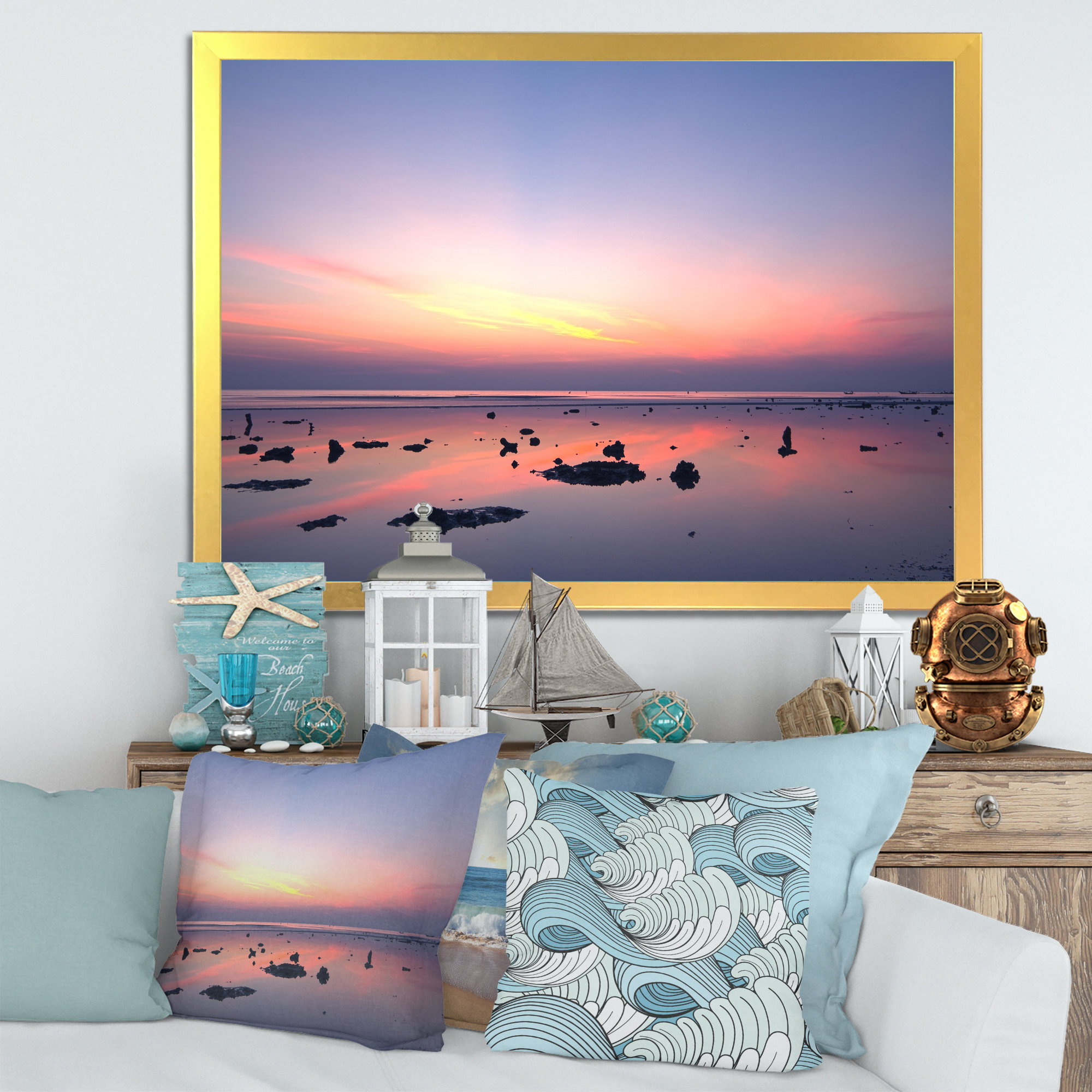 Highland Dunes Tropical Sunset Sky And Sea III Tropical Sunset Sky And ...