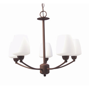 Go to store & view more images Copenhagen 5-Light Shaded Chandelier by Woodbridge Lighting