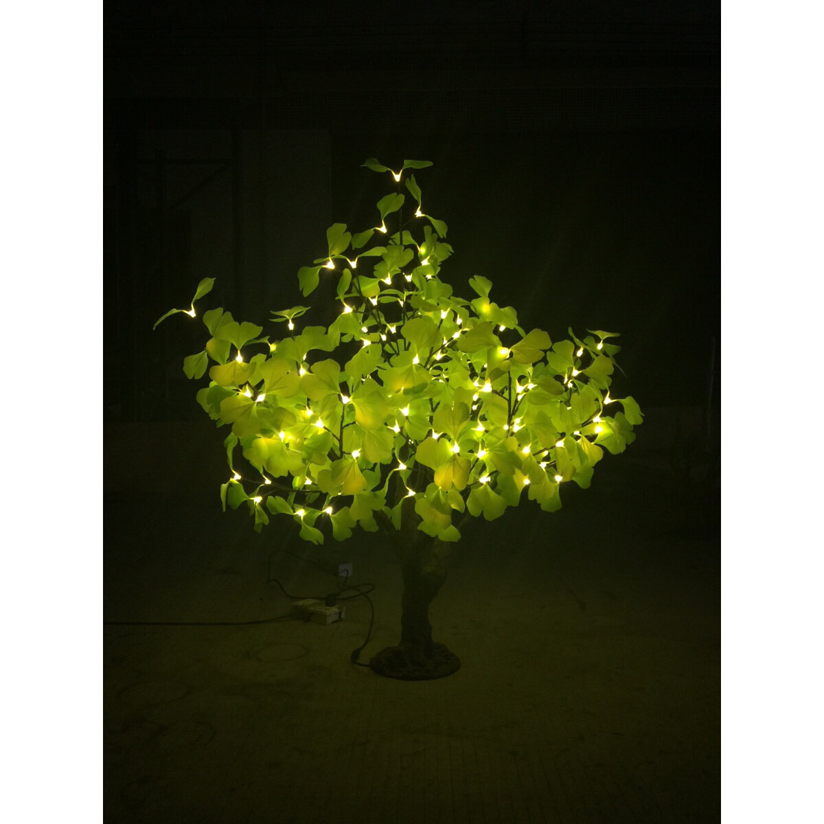 6.6 Feet LED Christmas Tree Ginkgo 160LED Warm Light Home Garden Winter Decro 