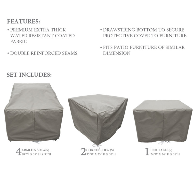 Waterbury 7 Piece Water Resistant Patio Furniture Cover Set Patio Furniture Cover Set