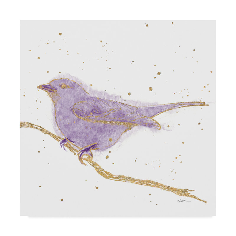 Trademark Art Gilded Bird I Lavender Acrylic Painting Print On Wrapped Canvas Wayfair