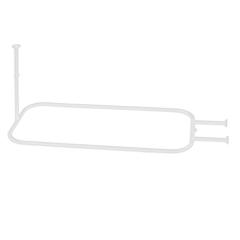 D-Shaped Fixed Shower Curtain Rod Finish: White