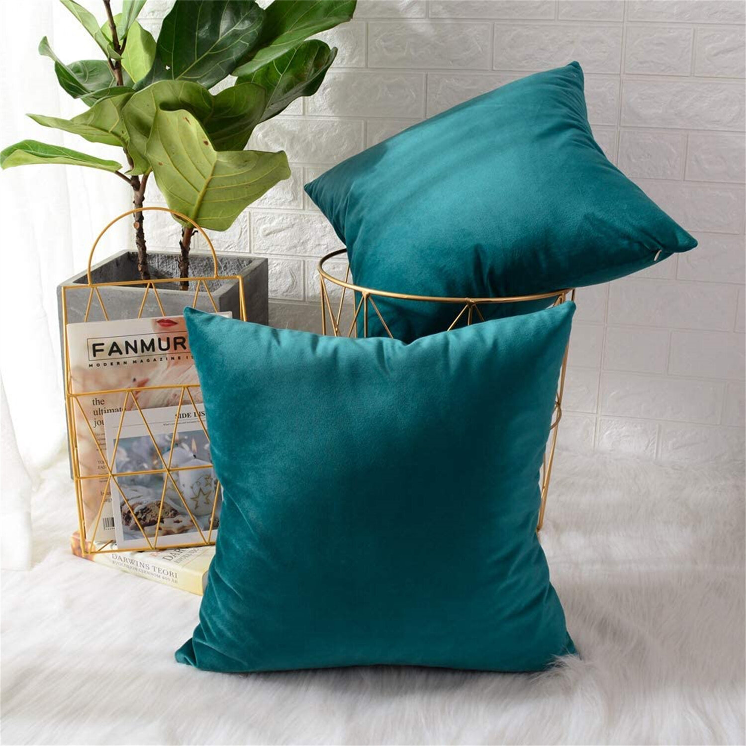 18‘’ Soft Velvet Square Cushion Covers Throw Pillow Case Chair Sofa Home Decor 