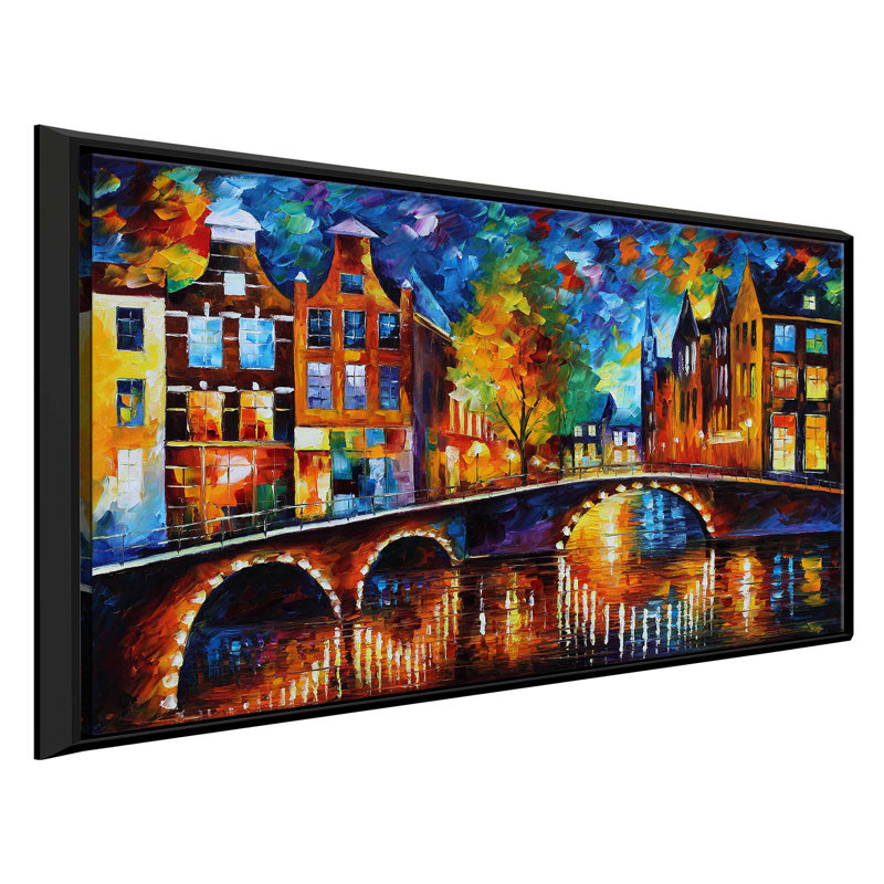 Amsterdam Photo Picture oil Paint Effect Print on Framed Canvas Wall Art Decor