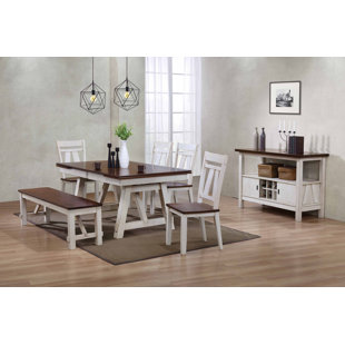 Farmhouse Lighting Dining Room Wayfair Keturah Farmhouse 6 Piece Extendable Dining Set